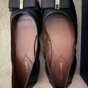 Cole Haan Women's Black Loafers with Gold Accent